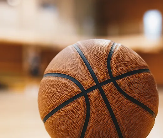 Basketball on court
