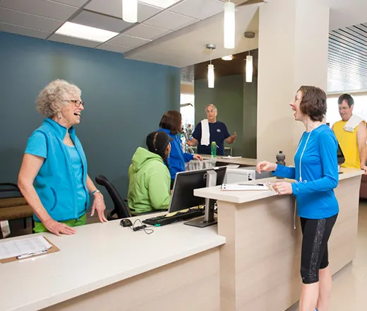 Front desk conversation