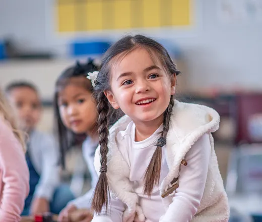 Young girl in her classroom