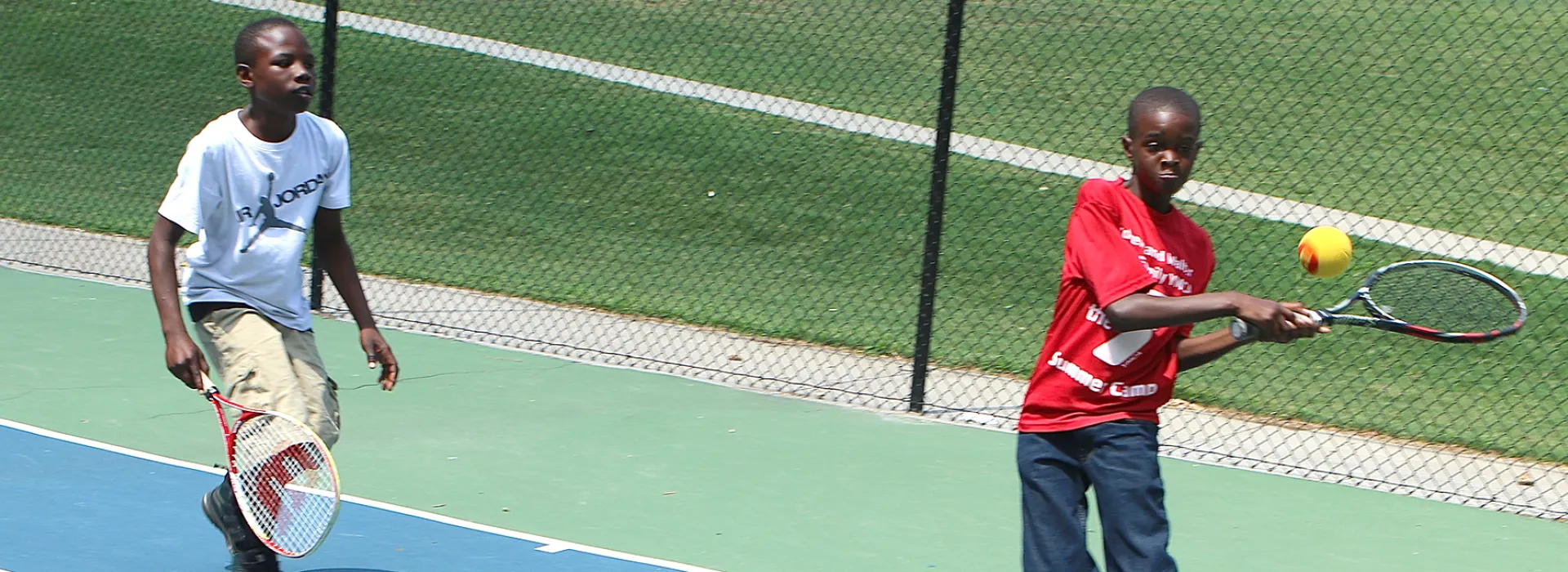 YMCA tennis practice